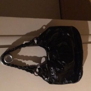 Elliott Luca black patent leather handbag